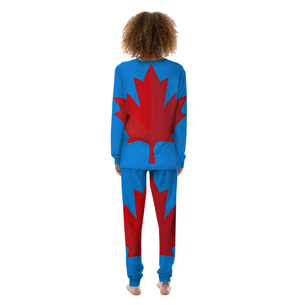 Maple Leaf Autumn Print Women's Pajamas-grizzshop