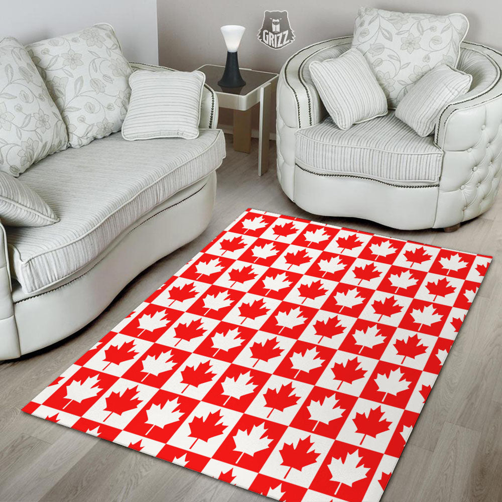 Maple Leaf Canada Print Pattern Floor Mat-grizzshop