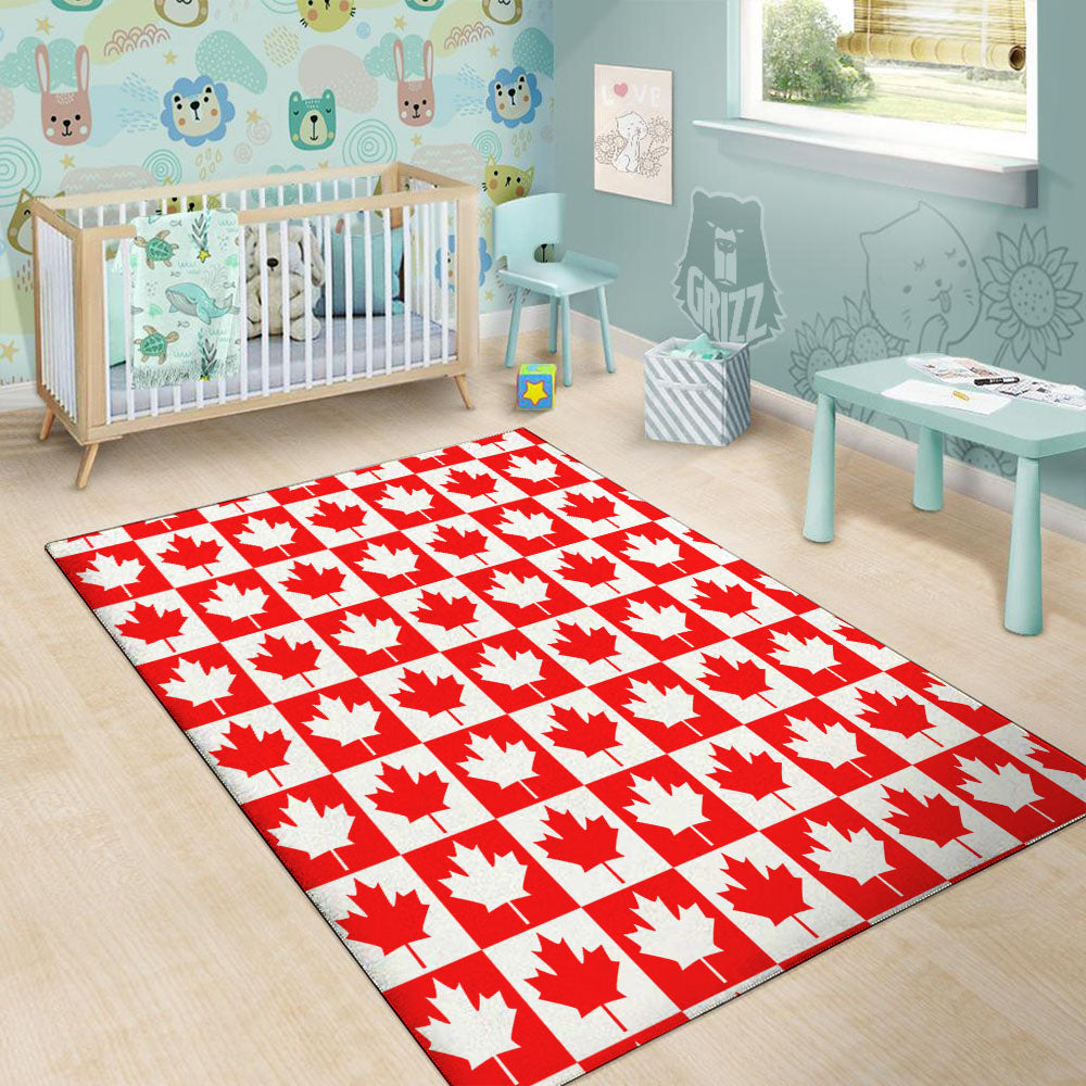 Maple Leaf Canada Print Pattern Floor Mat-grizzshop