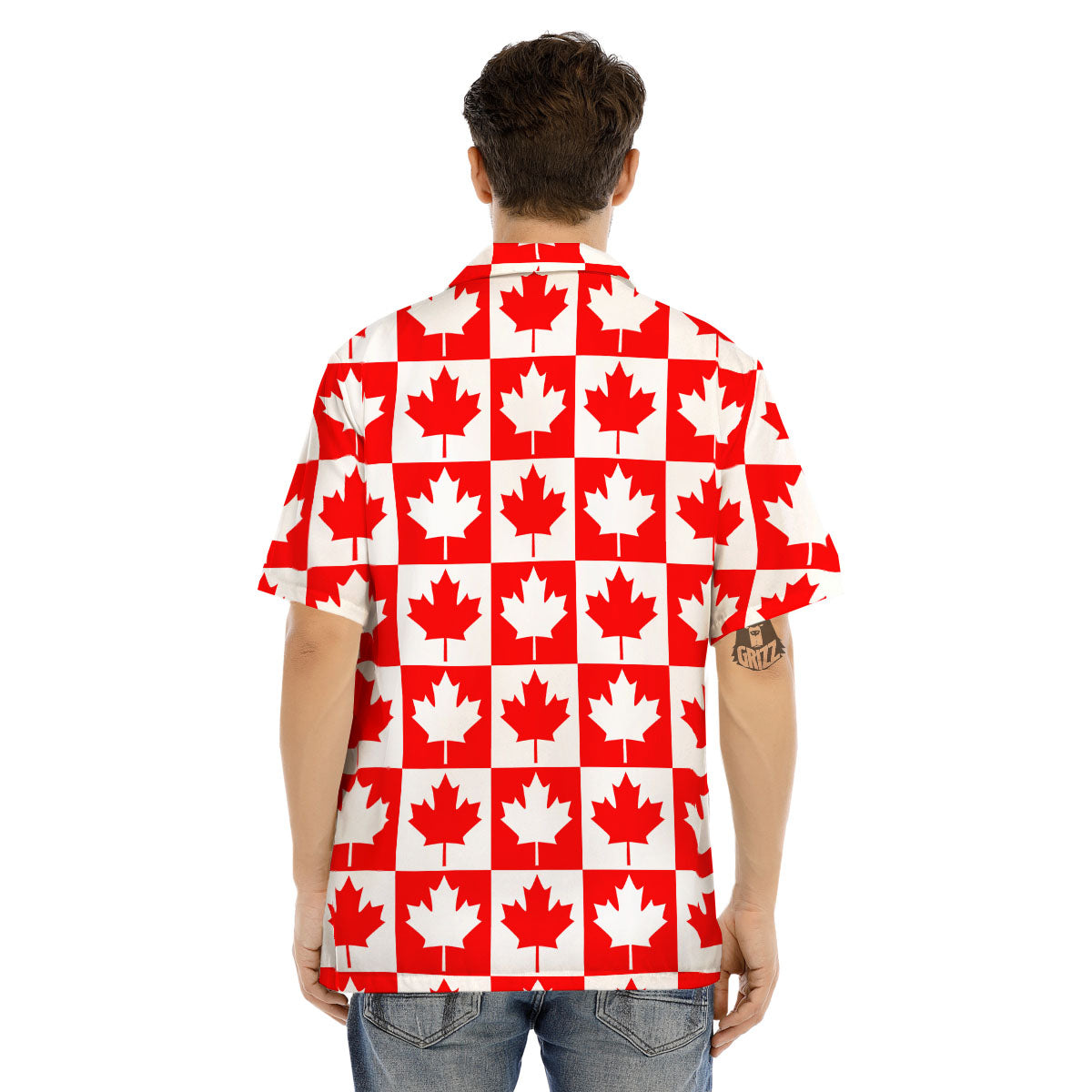 Maple Leaf Canada Print Pattern Men's Hawaiian Shirt-grizzshop