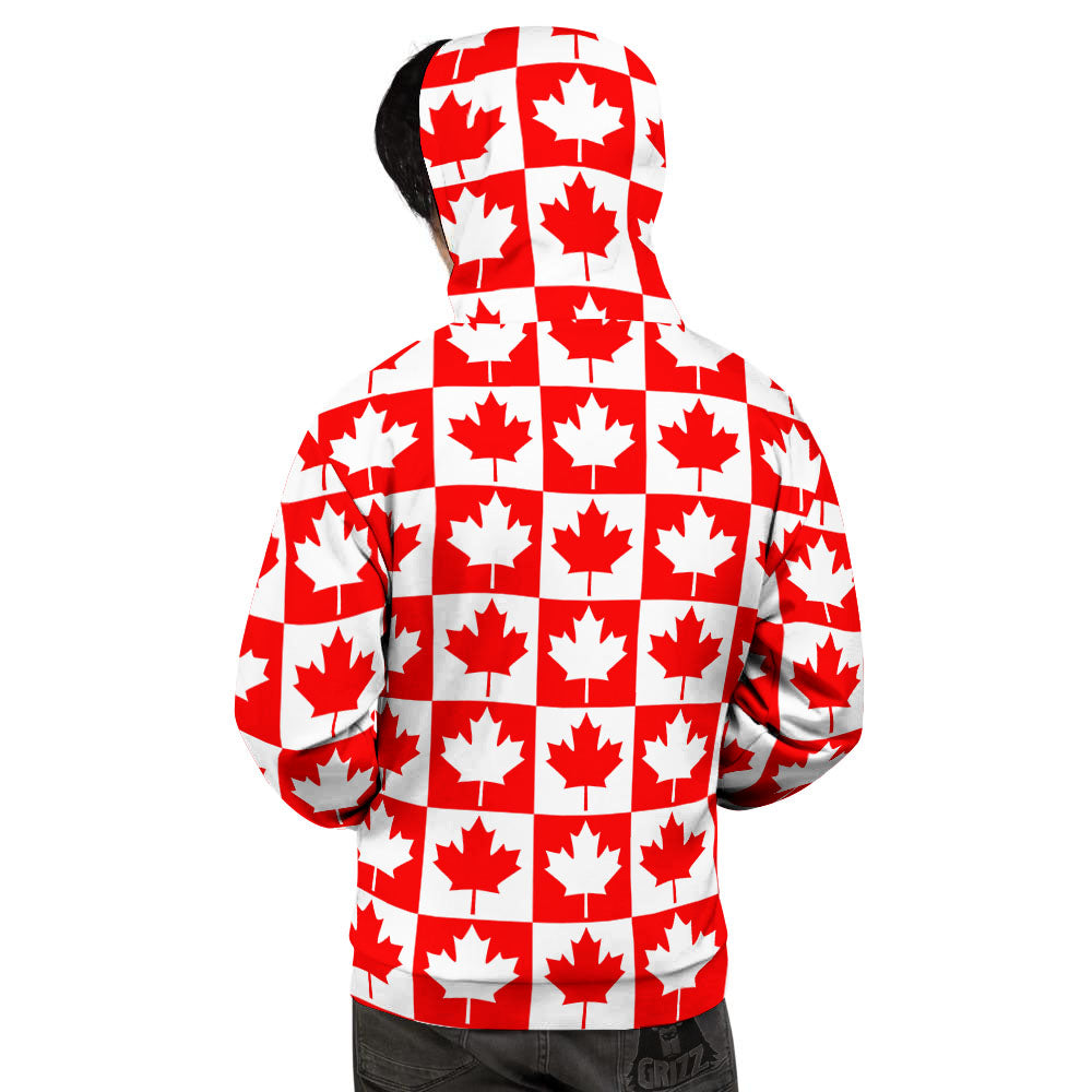 Maple Leaf Canada Print Pattern Men's Hoodie-grizzshop