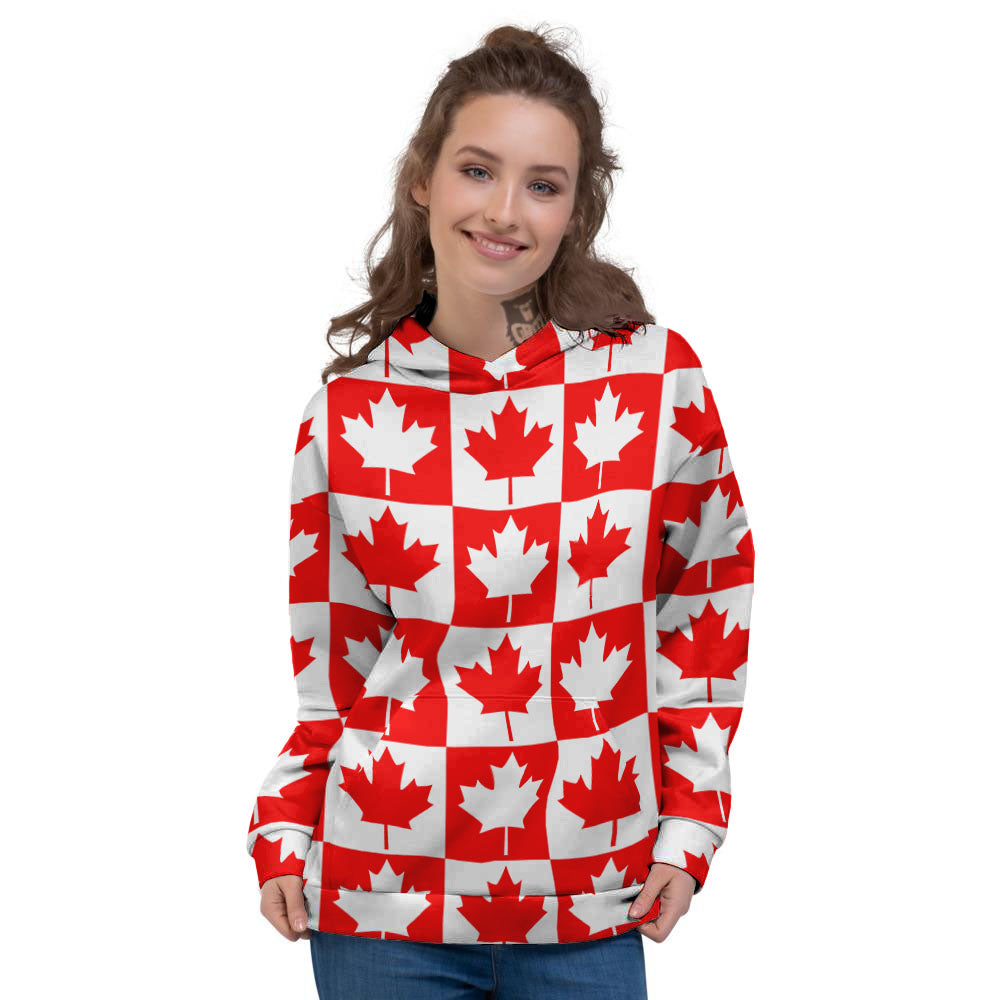 Maple Leaf Canada Print Pattern Women's Hoodie-grizzshop