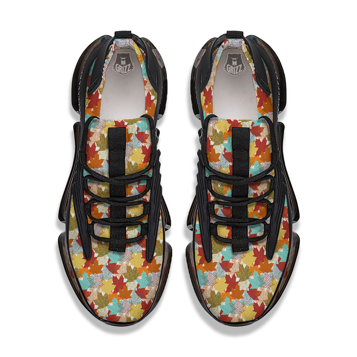 Maple Leaf Canadian Print Pattern Black Gym Shoes-grizzshop