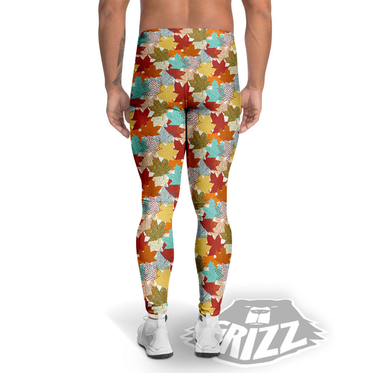 Maple Leaf Canadian Print Pattern Men's Leggings-grizzshop