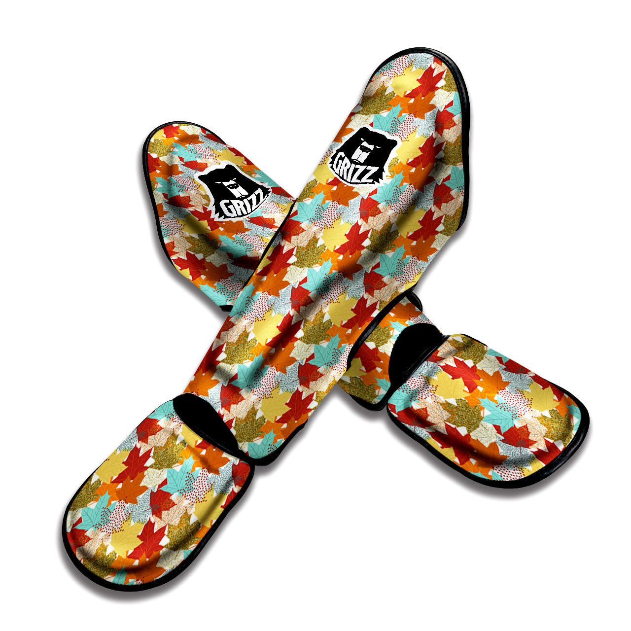 Maple Leaf Canadian Print Pattern Muay Thai Shin Guards-grizzshop