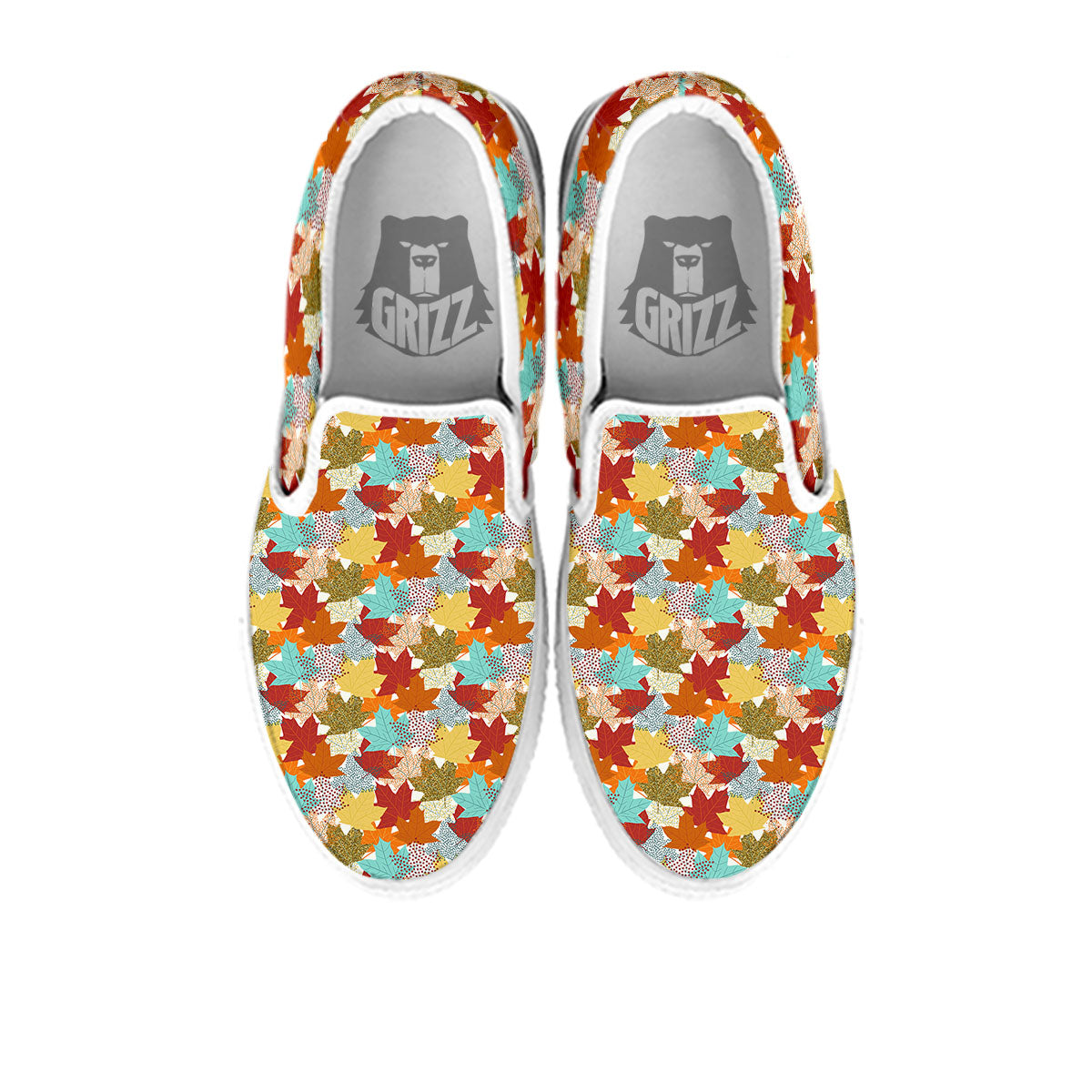 Maple Leaf Canadian Print Pattern White Slip On Shoes-grizzshop
