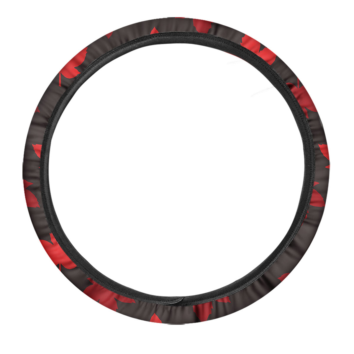 Maple Leaf Red Canadian Print Pattern Car Steering Wheel Cover-grizzshop