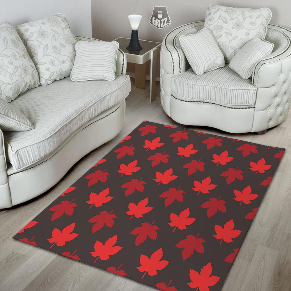 Maple Leaf Red Canadian Print Pattern Floor Mat-grizzshop