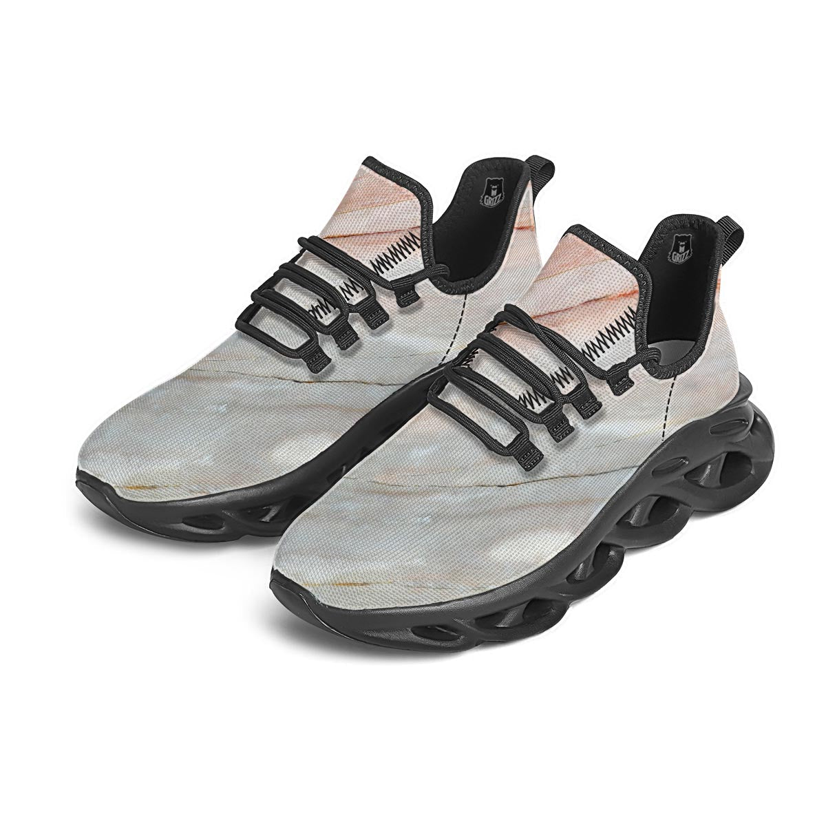 Marble Black Running Shoes-grizzshop