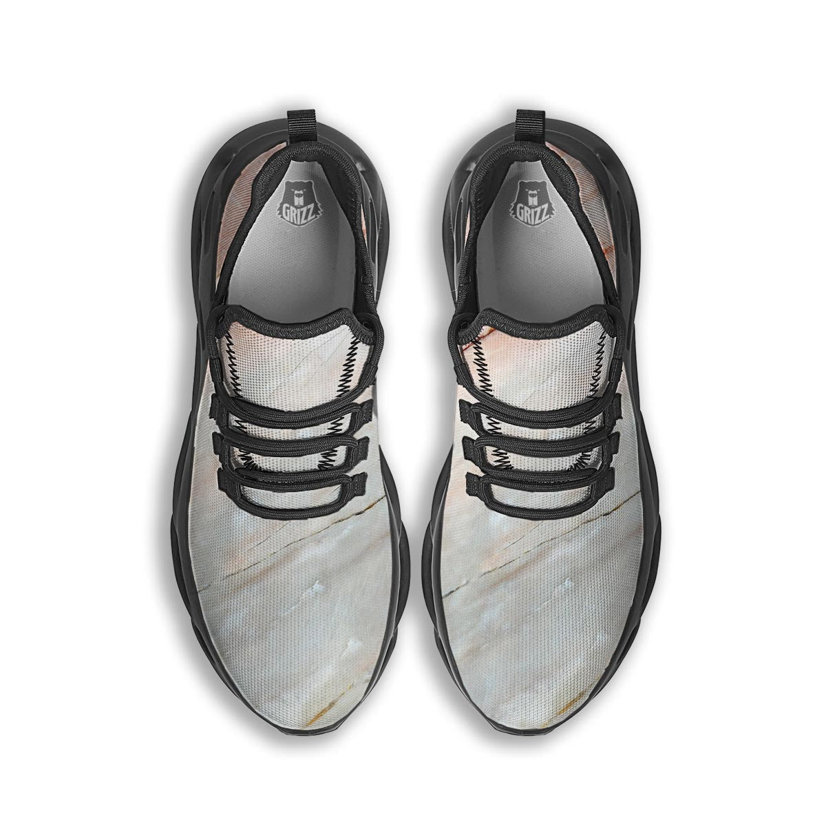 Marble Black Running Shoes-grizzshop