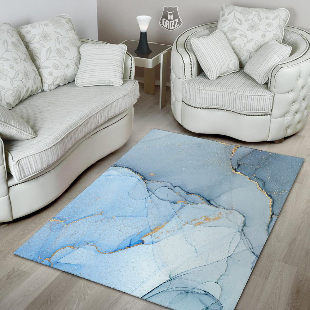 Marble Blue Print Floor Mat-grizzshop