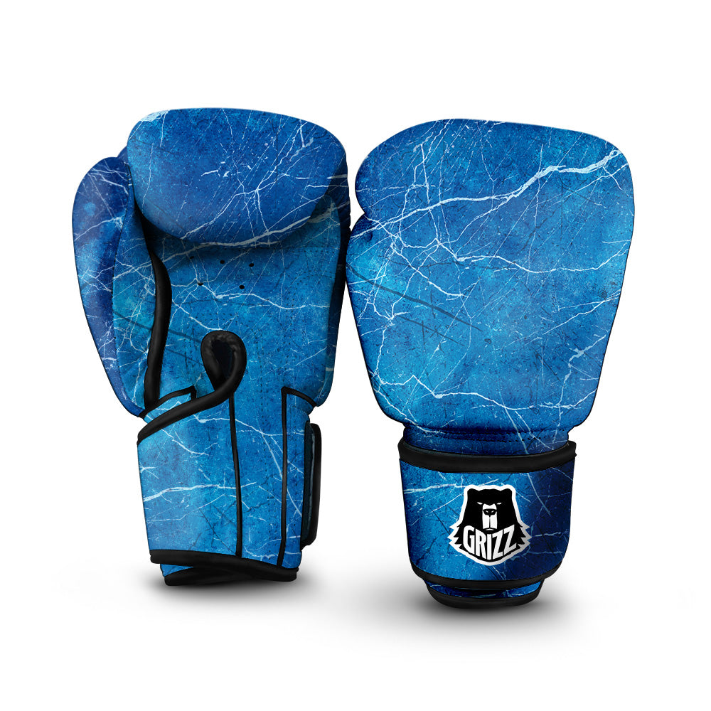 Marble Blue Sapphire Print Boxing Gloves-grizzshop