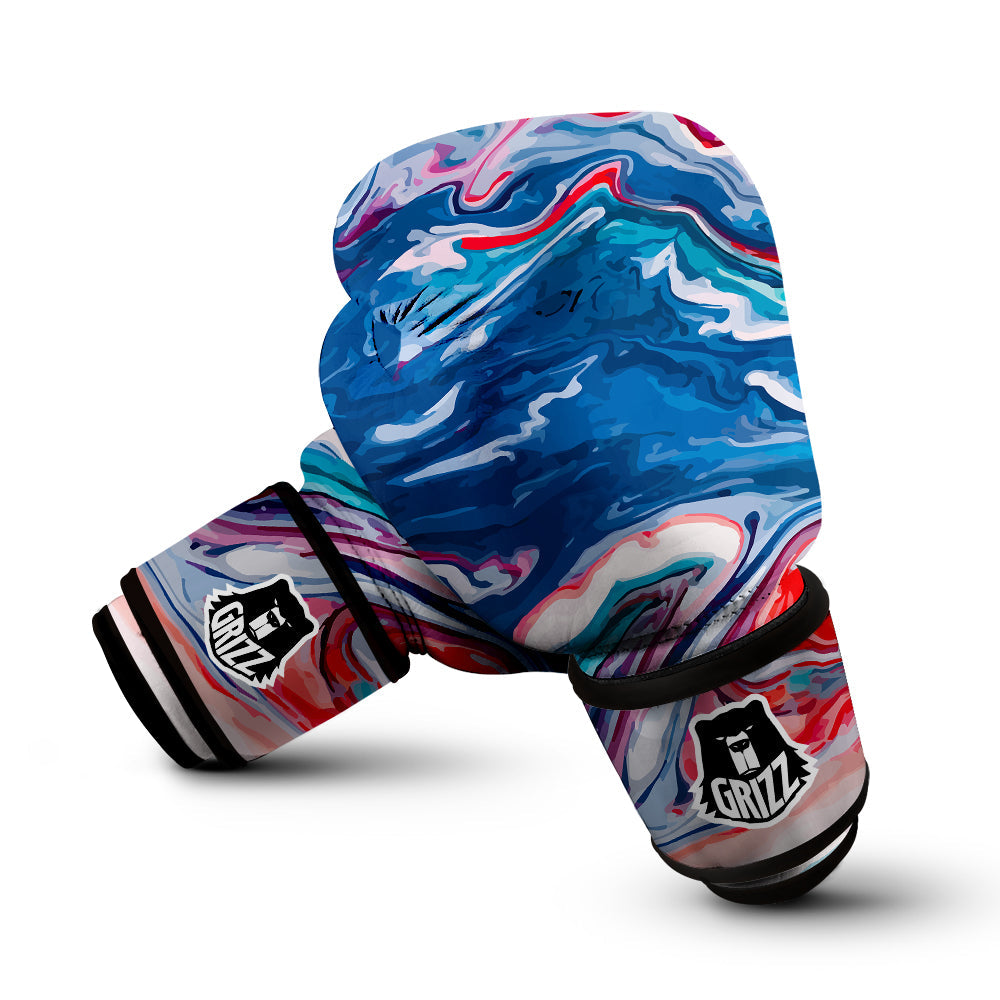 Marble Cartoon Texture Red Blue Print Boxing Gloves-grizzshop