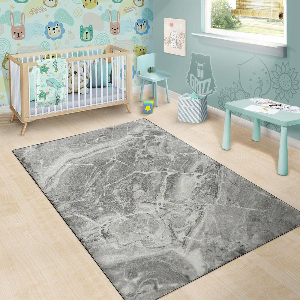 Marble Grey Print Floor Mat-grizzshop