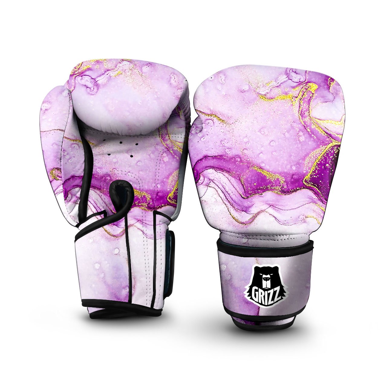 Marble Liquid Purple Print Pattern Boxing Gloves-grizzshop