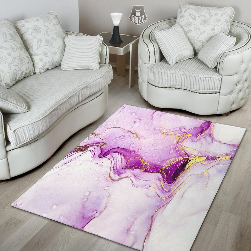 Marble Liquid Purple Print Pattern Floor Mat-grizzshop