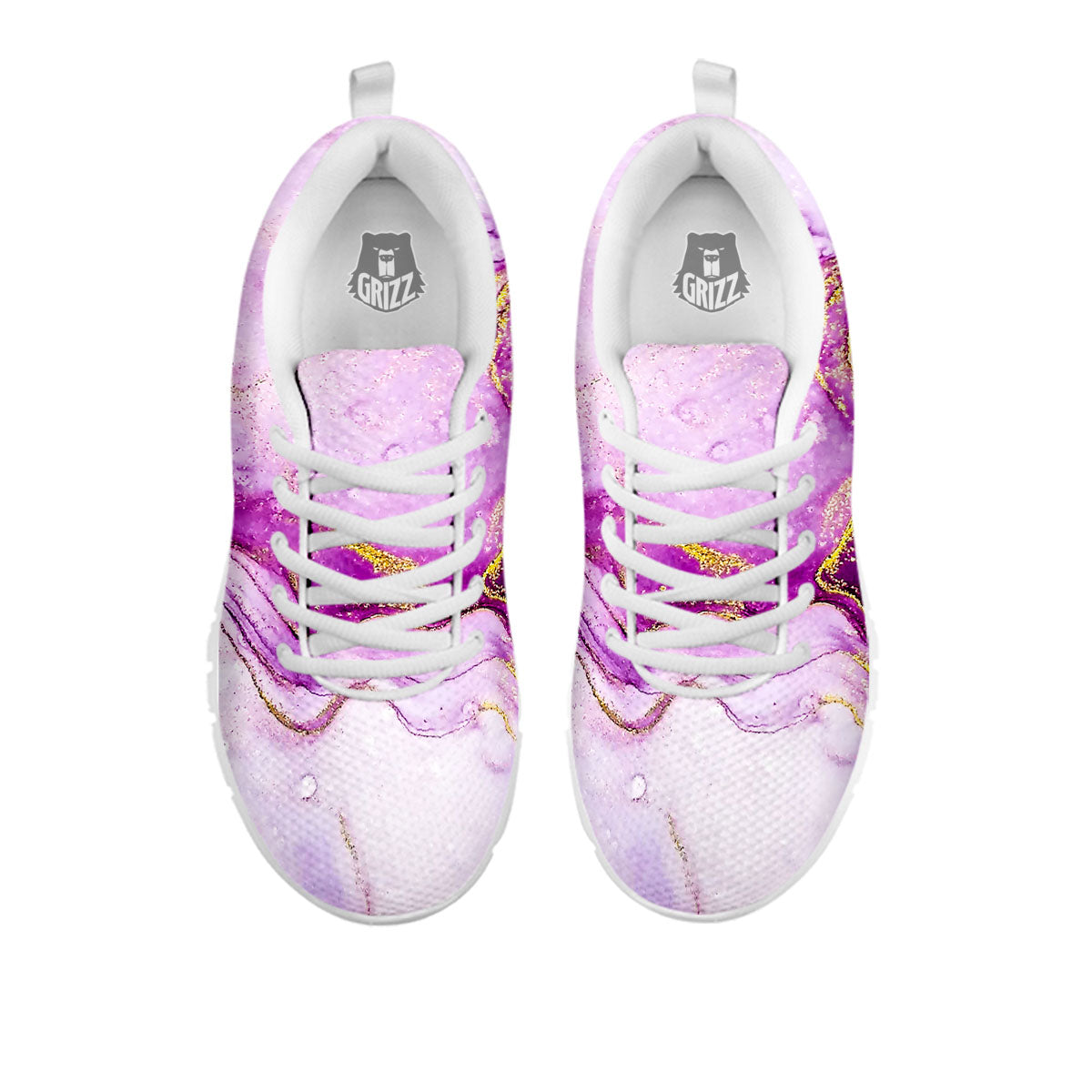 Marble Liquid Purple Print Pattern White Sneaker-grizzshop
