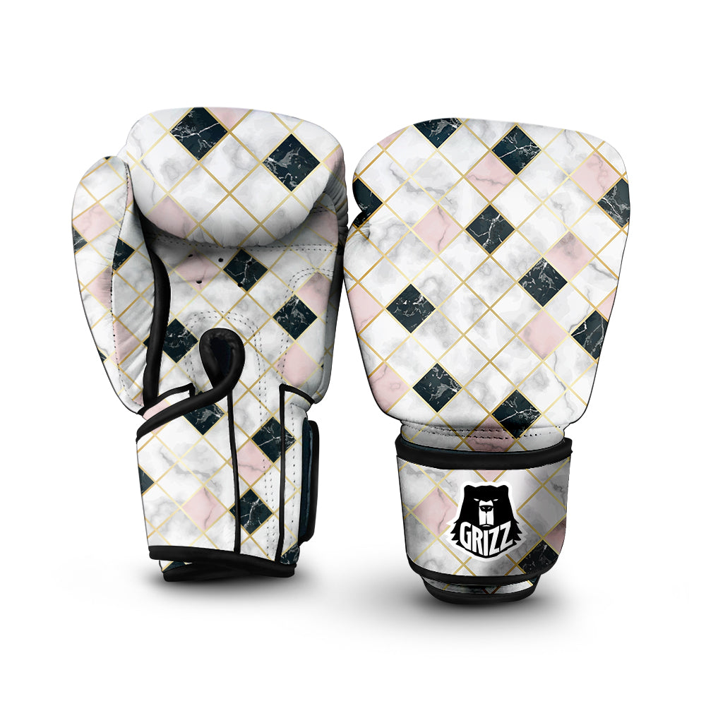Marble Luxury Geometric Print Boxing Gloves-grizzshop