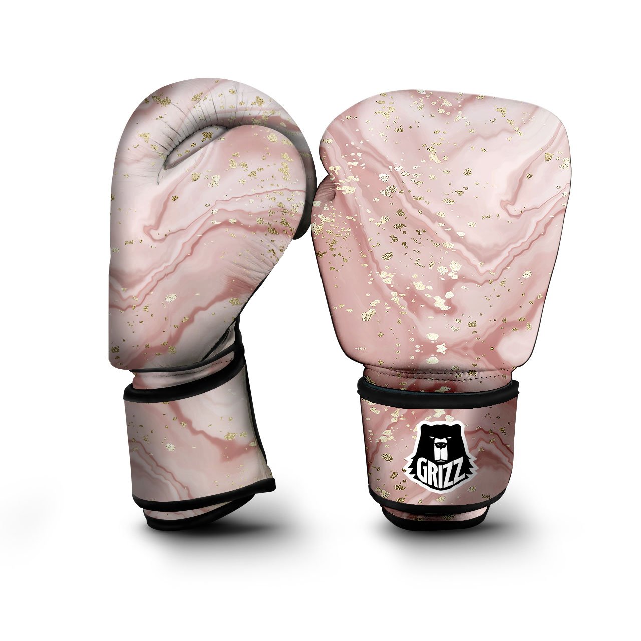 Marble Rose Pink Print Pattern Boxing Gloves-grizzshop