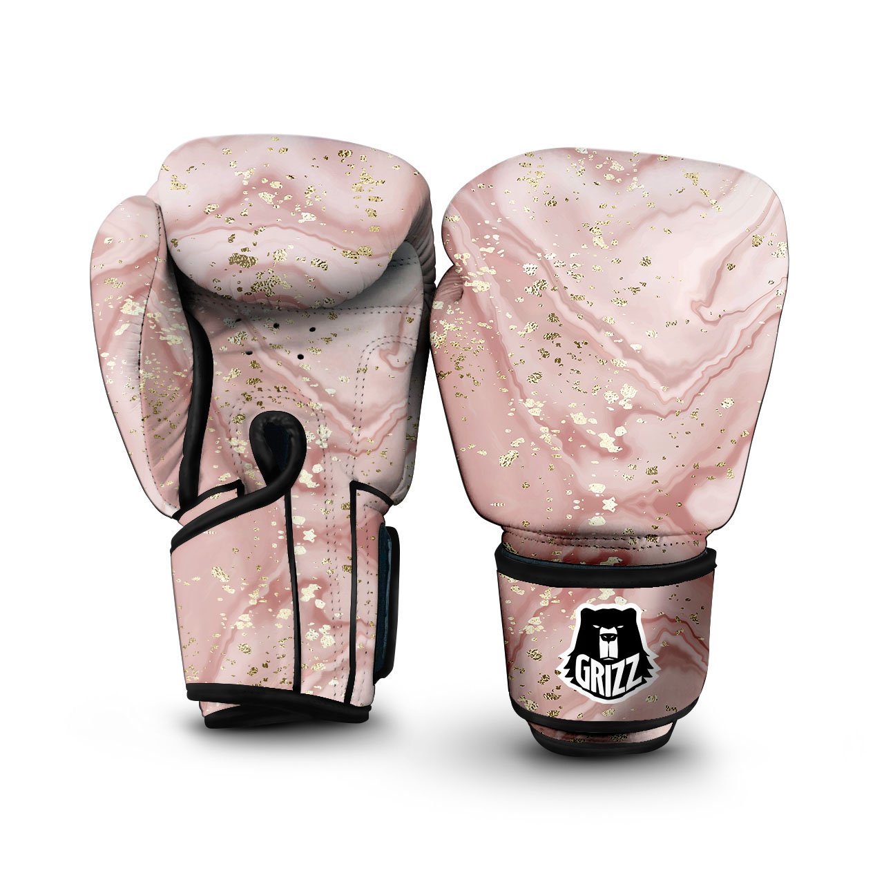 Marble Rose Pink Print Pattern Boxing Gloves-grizzshop