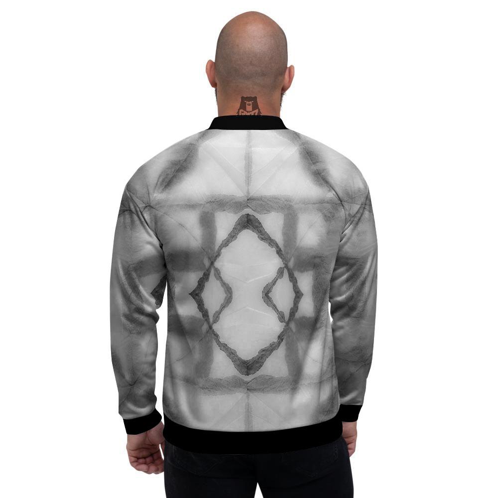 Marble Silver Grey Print Pattern Men's Bomber Jacket-grizzshop