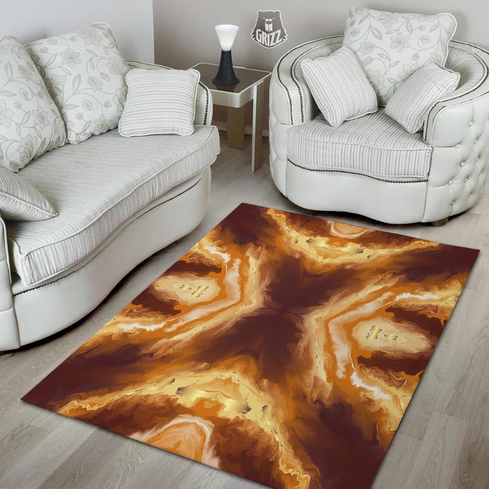 Marble Sugar Brown Print Pattern Floor Mat-grizzshop