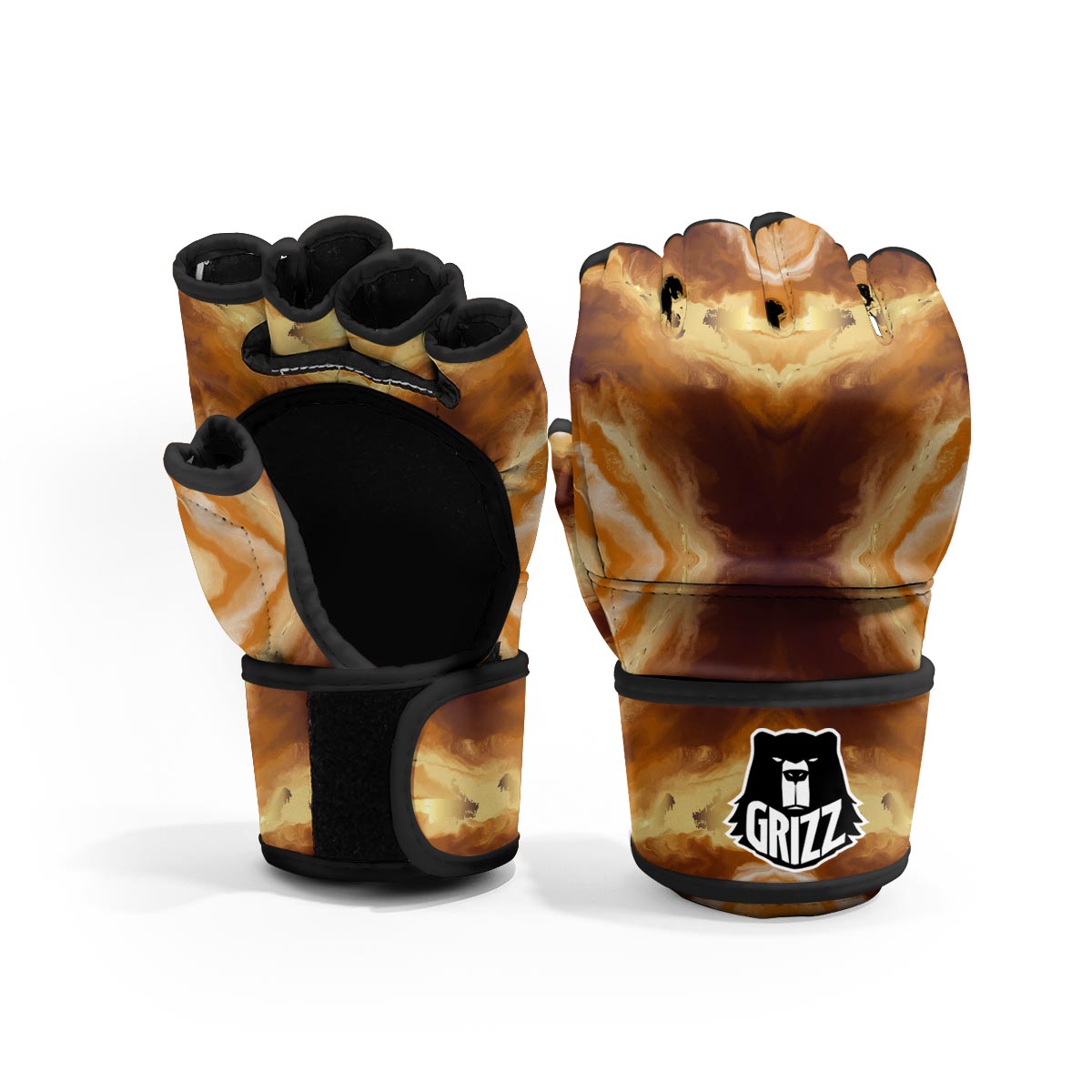 Marble Sugar Brown Print Pattern MMA Gloves-grizzshop
