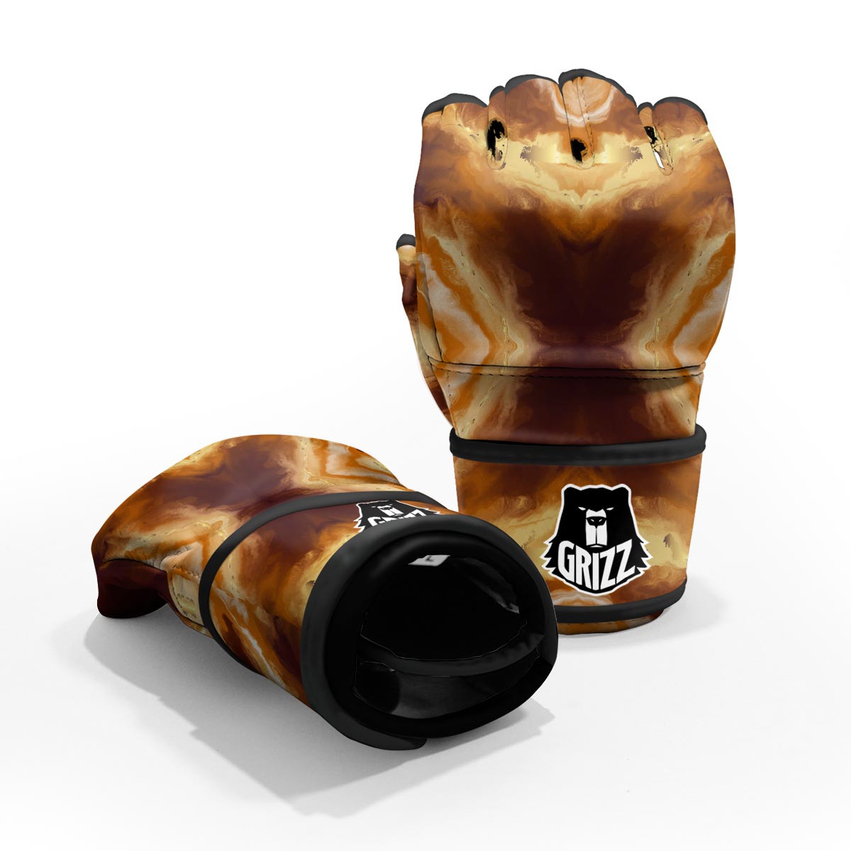Marble Sugar Brown Print Pattern MMA Gloves-grizzshop