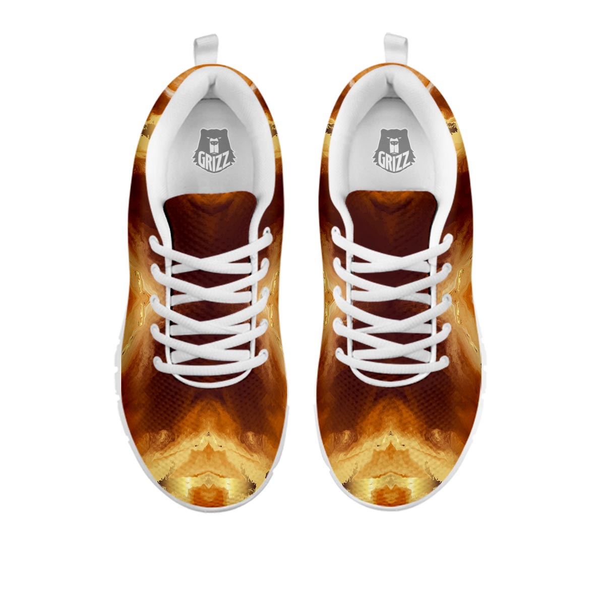 Marble Sugar Brown Print Pattern White Sneaker-grizzshop