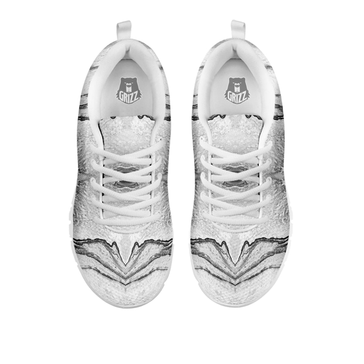 Marble White Gray Print Pattern White Sneaker-grizzshop
