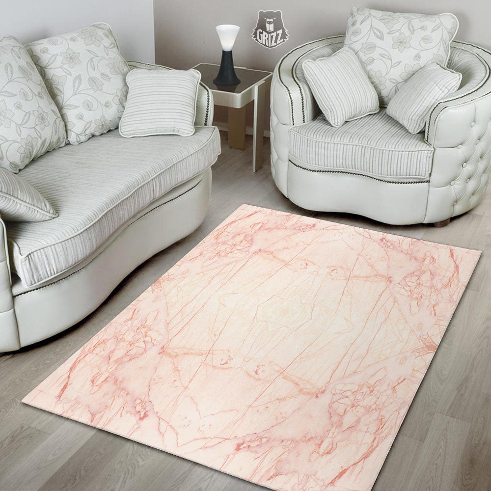 Marble White Pink Print Pattern Floor Mat-grizzshop