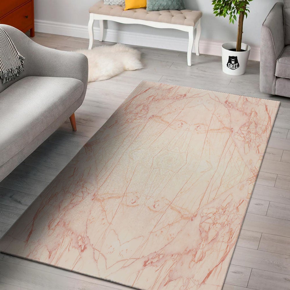 Marble White Pink Print Pattern Floor Mat-grizzshop
