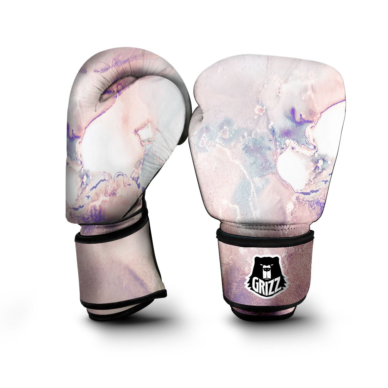 Marble White Ruby Print Boxing Gloves-grizzshop