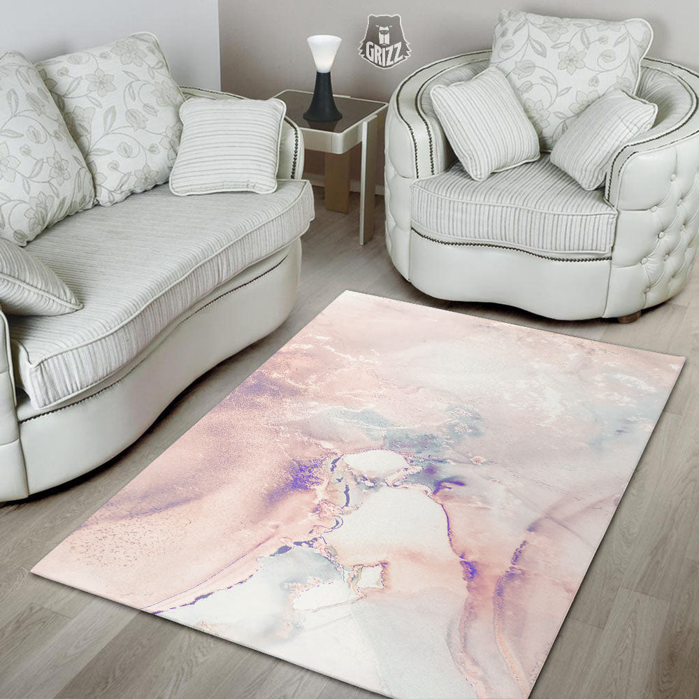 Marble White Ruby Print Floor Mat-grizzshop