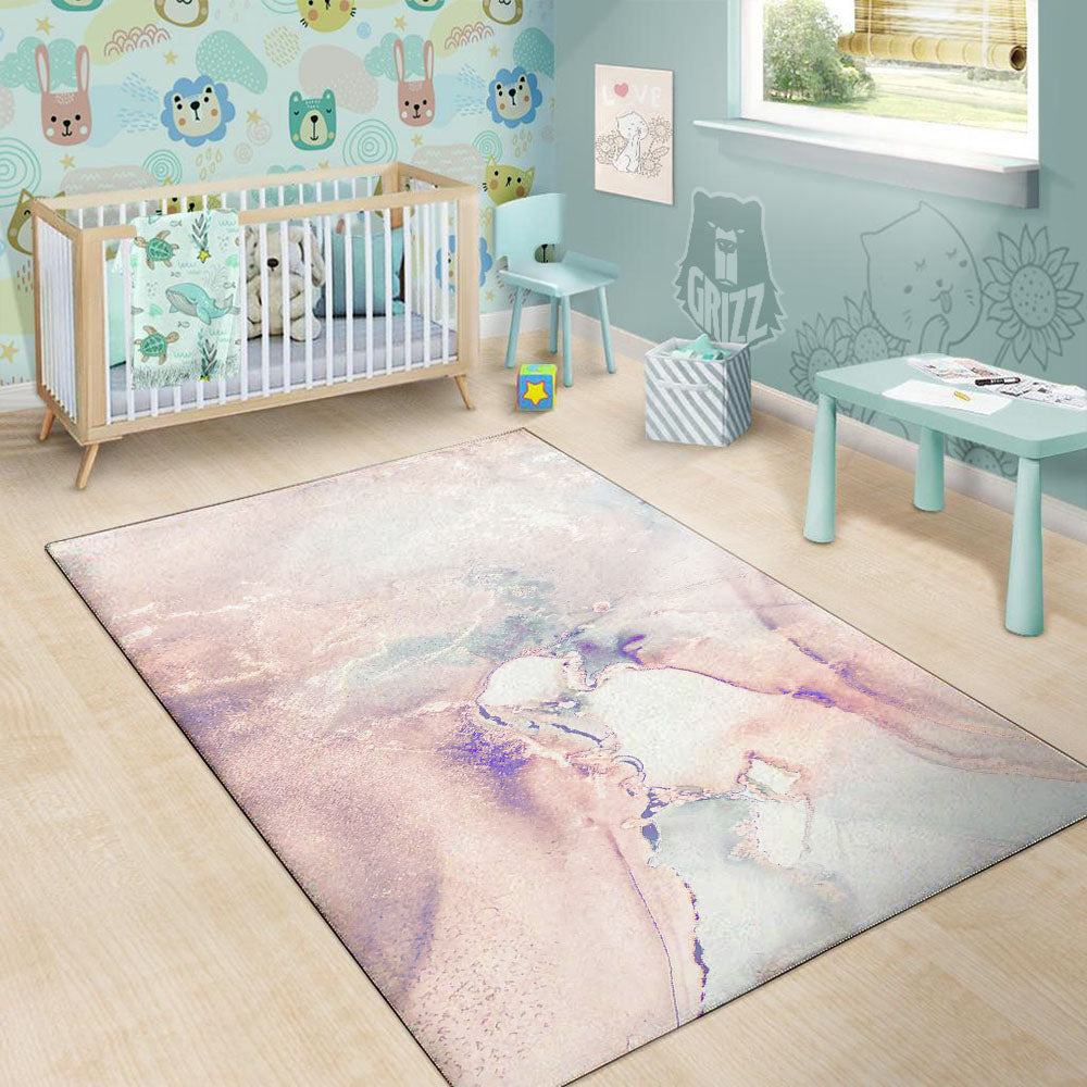 Marble White Ruby Print Floor Mat-grizzshop