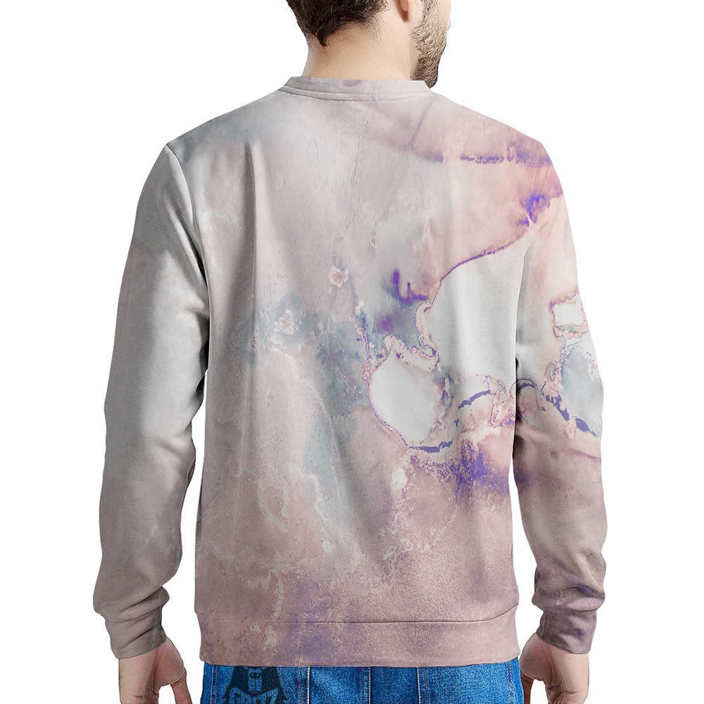 Marble White Ruby Print Men's Sweatshirt-grizzshop
