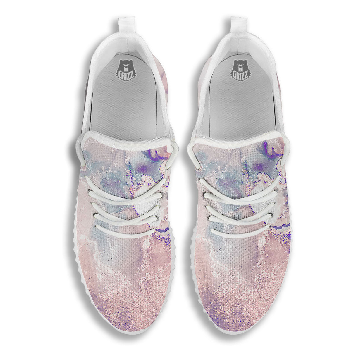 Marble White Ruby Print White Walking Shoes-grizzshop