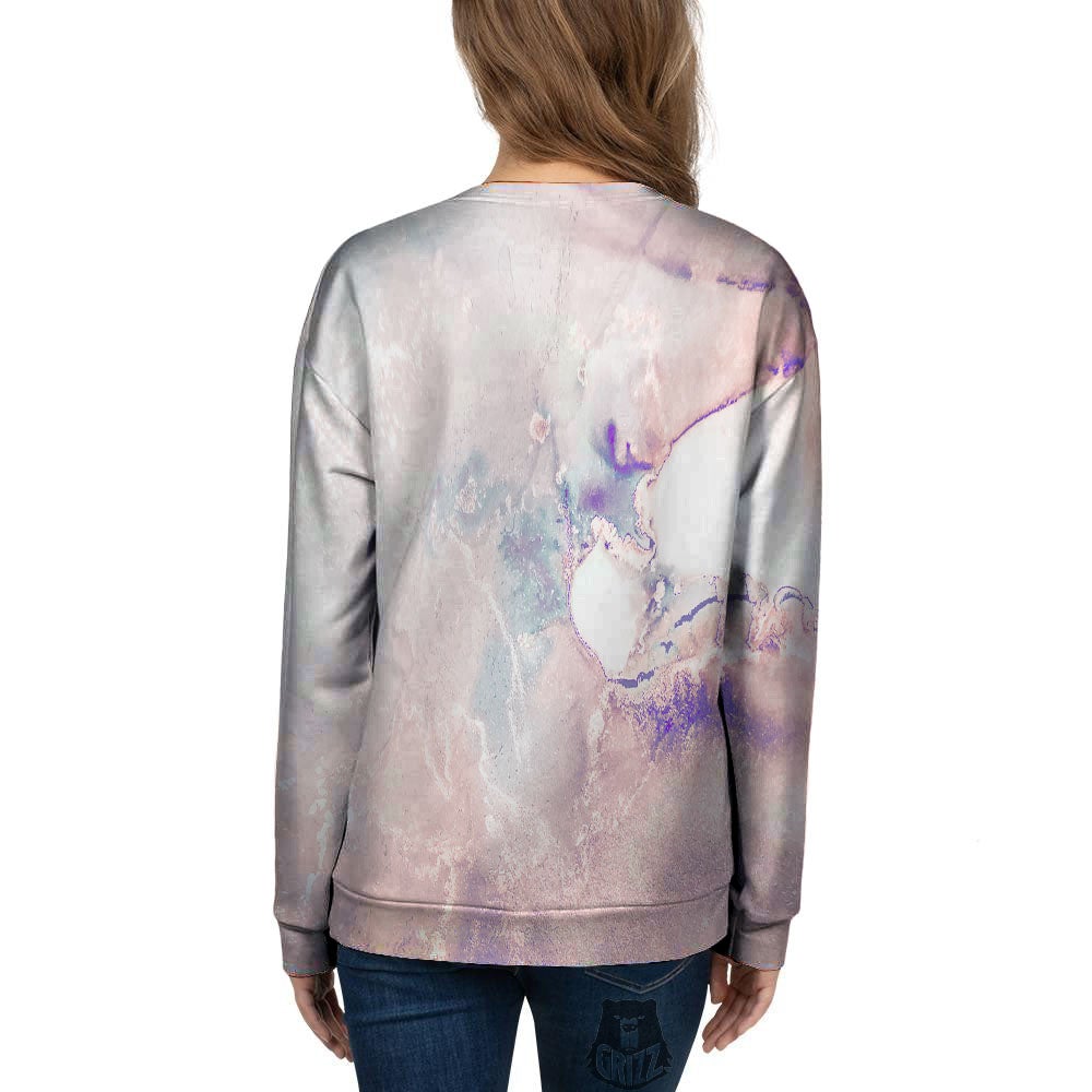 Marble White Ruby Print Women's Sweatshirt-grizzshop