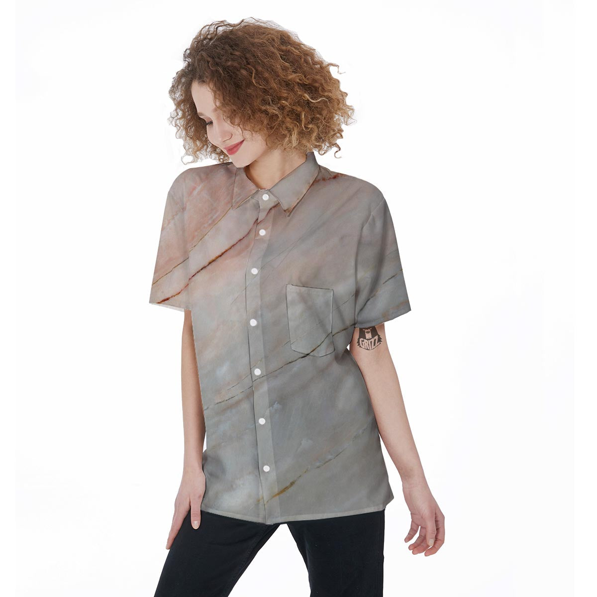 Marble Women's Short Sleeve Shirts-grizzshop