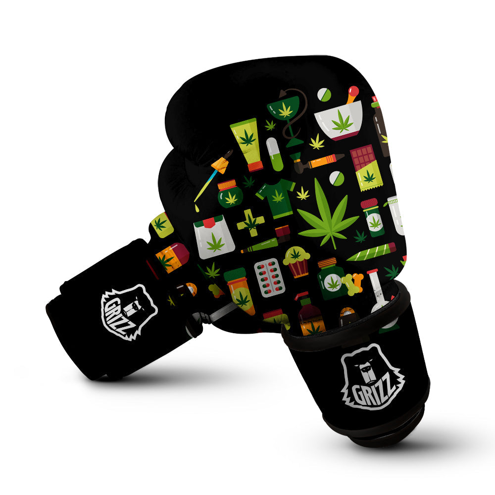 Marijuana And Cannabis Print Boxing Gloves-grizzshop