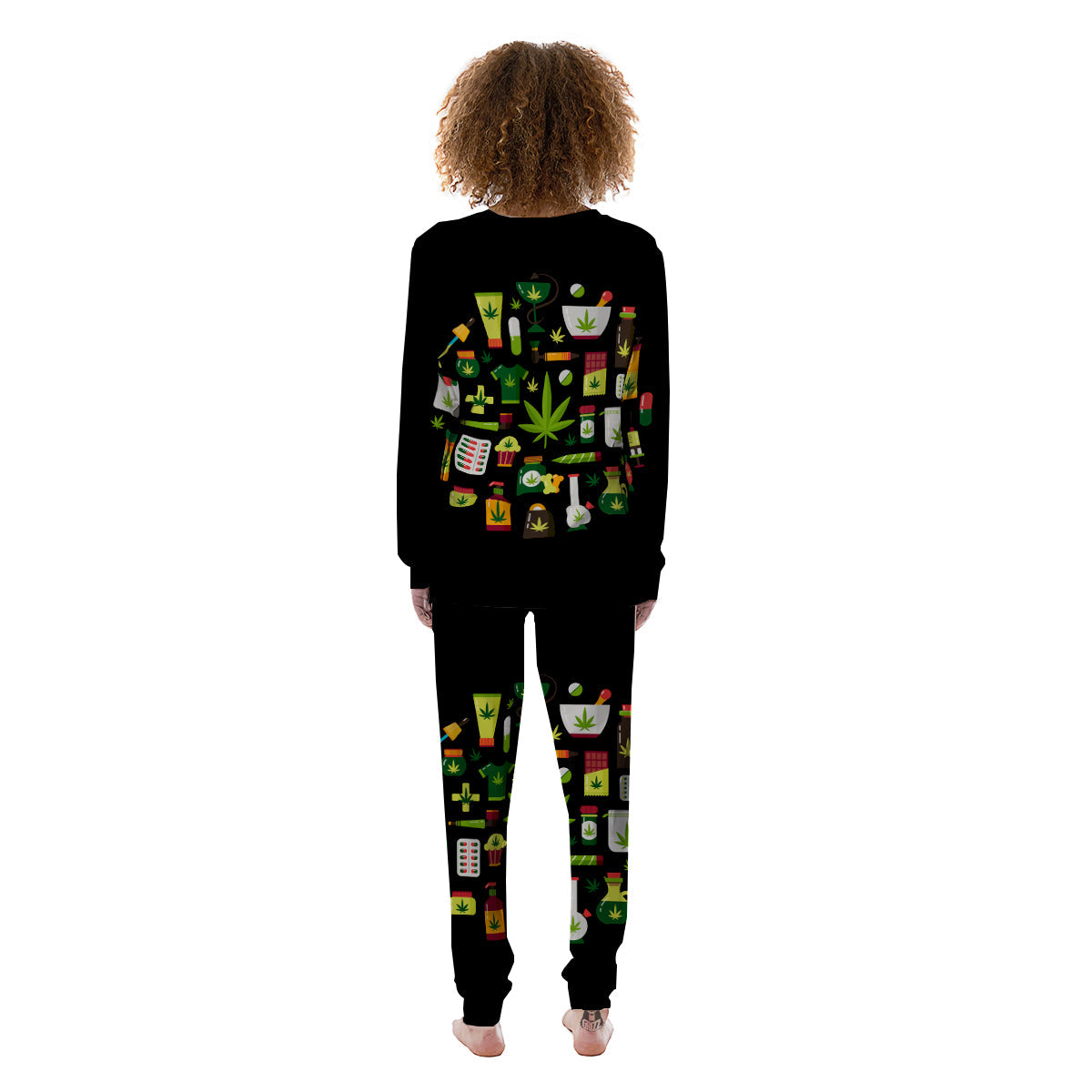 Marijuana And Cannabis Print Women's Pajamas-grizzshop