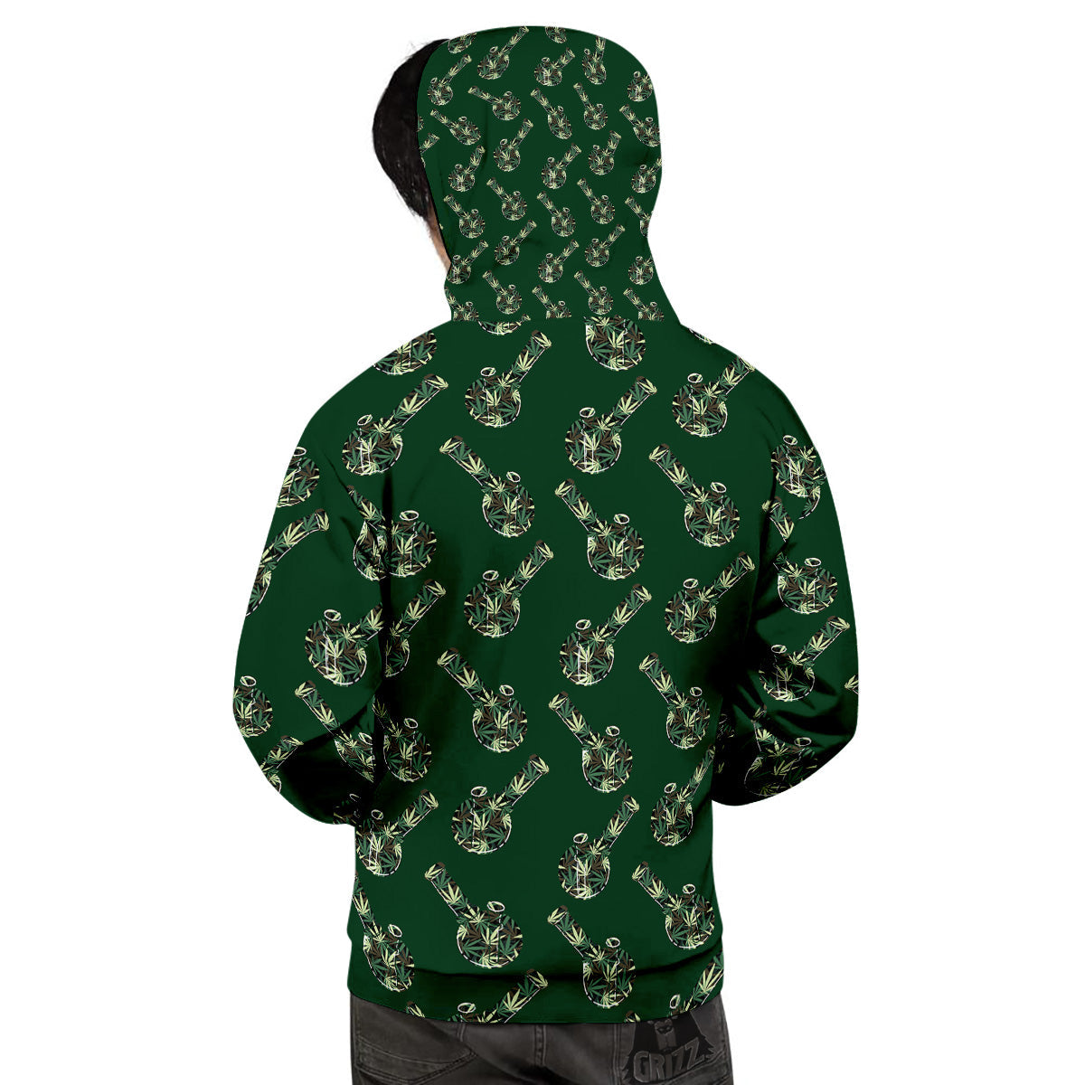 Marijuana Cannabis And Green Camo Print Pattern Men's Hoodie-grizzshop