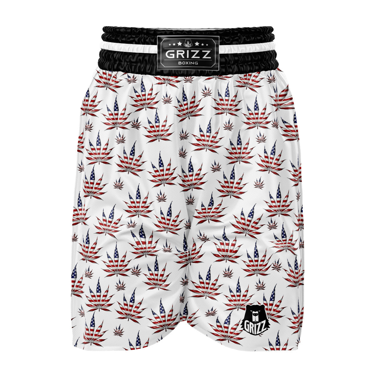 Marijuana Leaf American Print Pattern Boxing Shorts-grizzshop