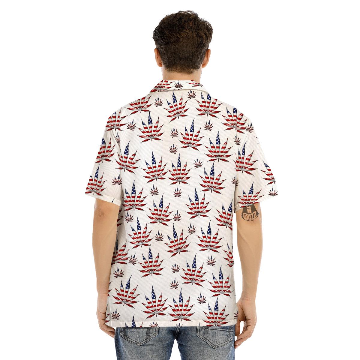 Marijuana Leaf American Print Pattern Men's Hawaiian Shirt-grizzshop