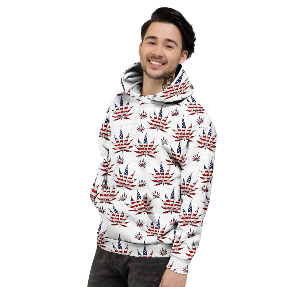 Marijuana Leaf American Print Pattern Men's Hoodie-grizzshop