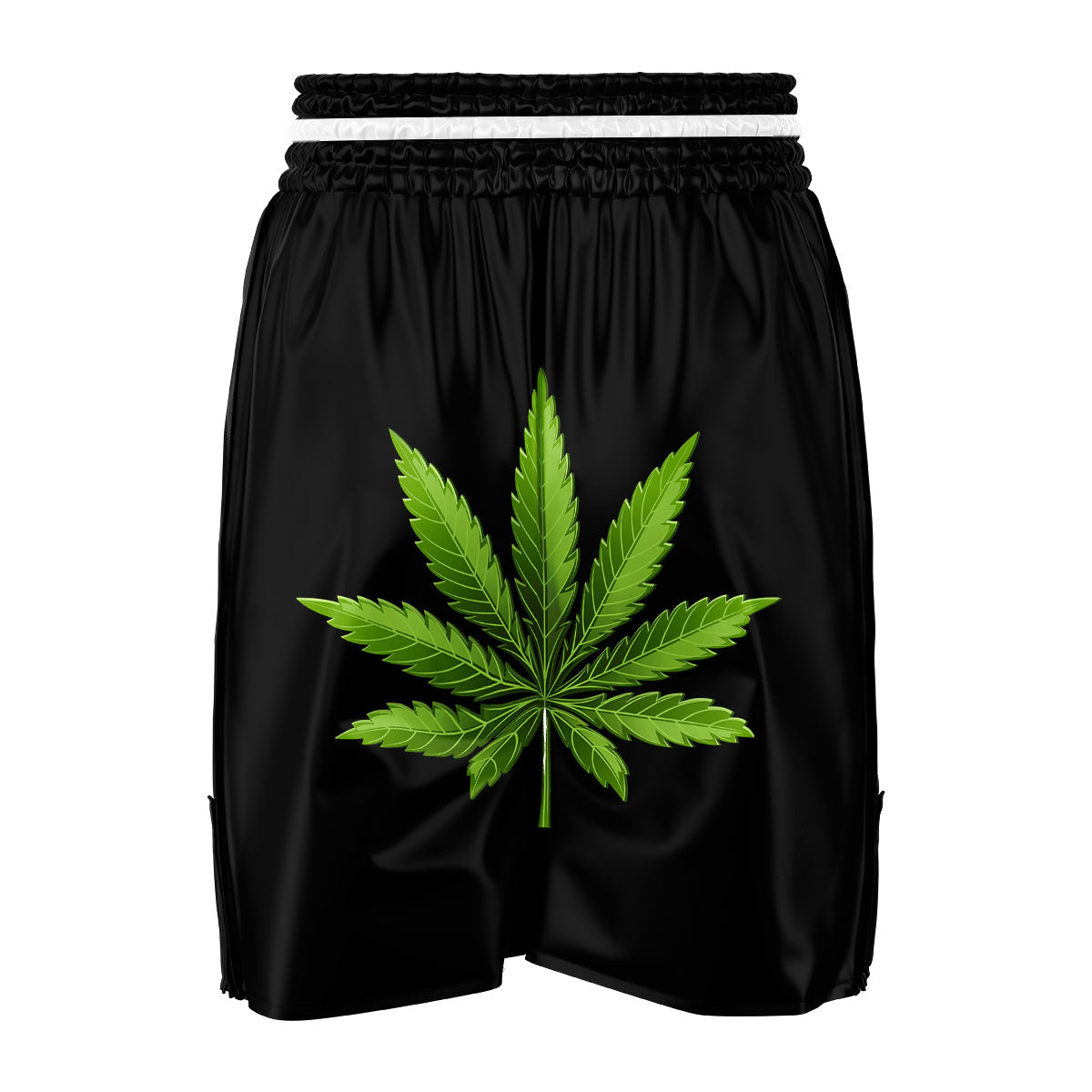 Marijuana Leaf Green Print Boxing Shorts-grizzshop