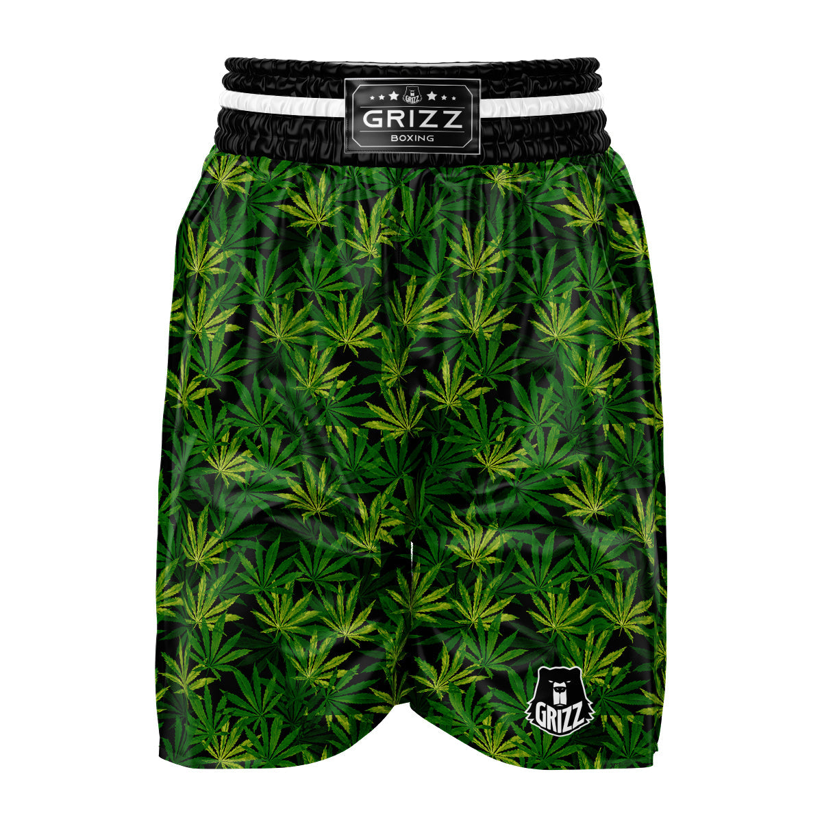 Marijuana Leaf Watercolor Print Pattern Boxing Shorts-grizzshop