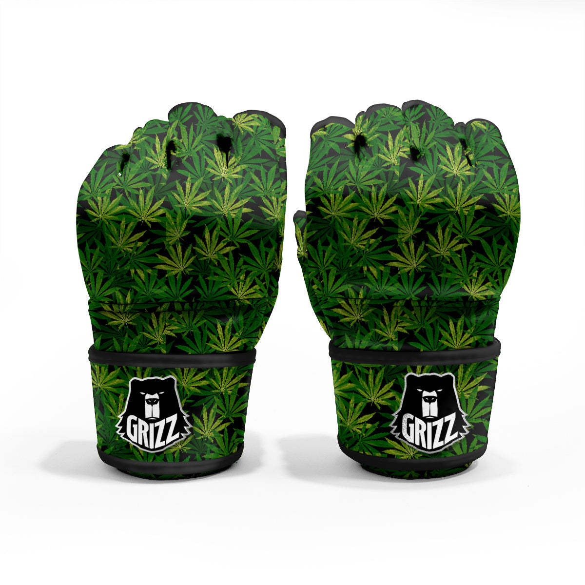 Marijuana Leaf Watercolor Print Pattern MMA Gloves-grizzshop