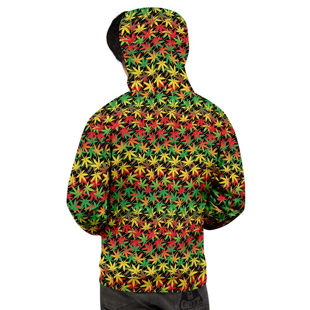 Marijuana Rasta Print Pattern Men's Hoodie-grizzshop