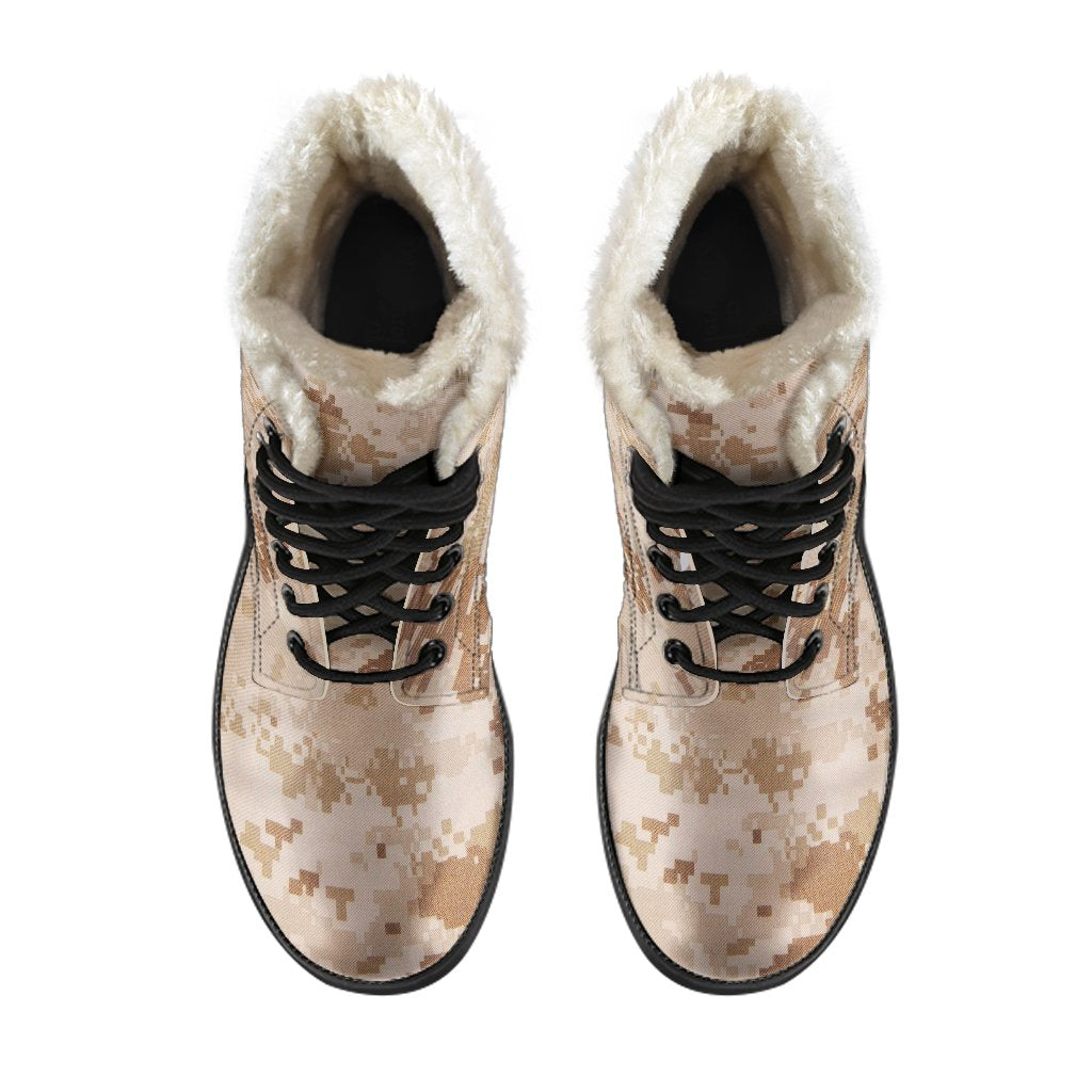 Marine Military Camouflage Camo Pattern Print Comfy Winter Boots-grizzshop